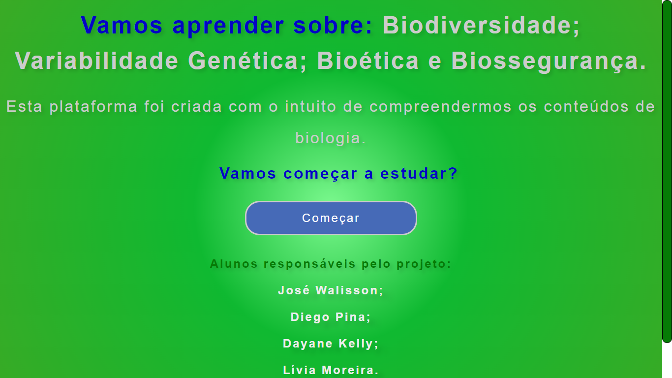 Imagem de uma página da web